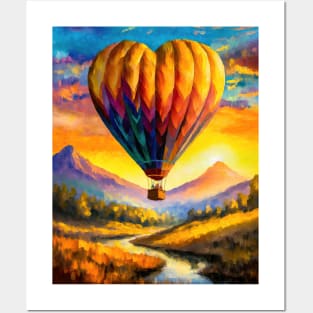 Heart air balloon Posters and Art